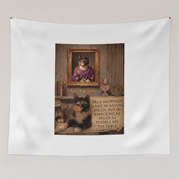 Item preview, ​Stoic Cat Tisha: The Philosophy of the Table designed and sold by NadinGerasi.