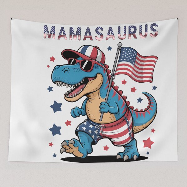 Item preview, Mamasaurus Patriotic Dinosaur Family Matching 4th of July Shirt designed and sold by Raygunes.