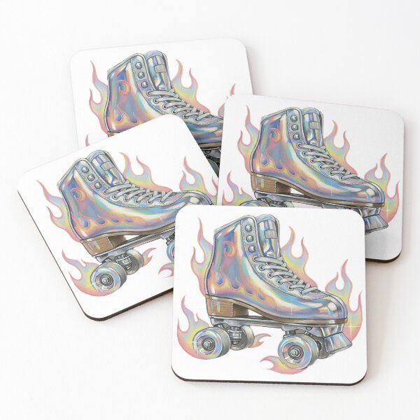 Item preview, Fire Roller Skates Holographic Iridescent Flames Art designed and sold by GymTanLaundry.