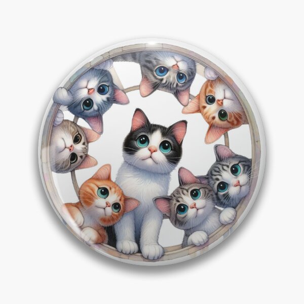 Item preview, Circle of Kittens – Adorable Peek-a-Boo Cat Group designed and sold by Pani Kara.