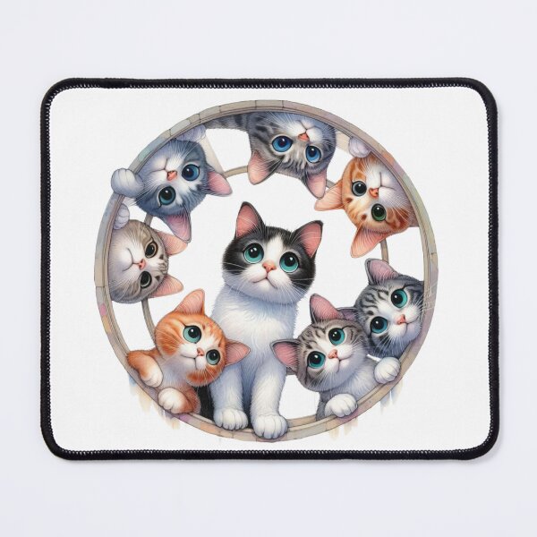 Item preview, Circle of Kittens – Adorable Peek-a-Boo Cat Group designed and sold by Pani Kara.
