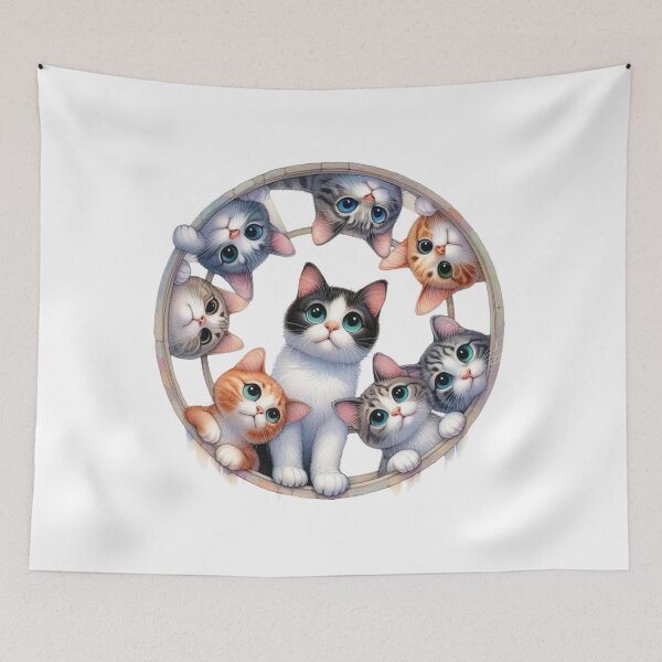 Item preview, Circle of Kittens – Adorable Peek-a-Boo Cat Group designed and sold by Pani Kara.