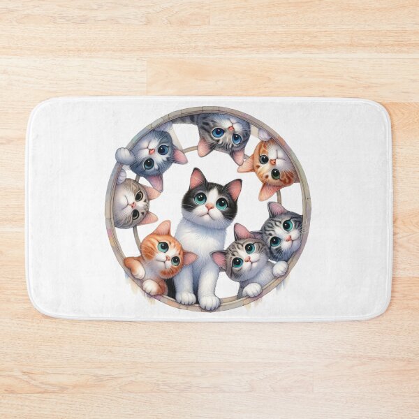 Item preview, Circle of Kittens – Adorable Peek-a-Boo Cat Group designed and sold by Pani Kara.