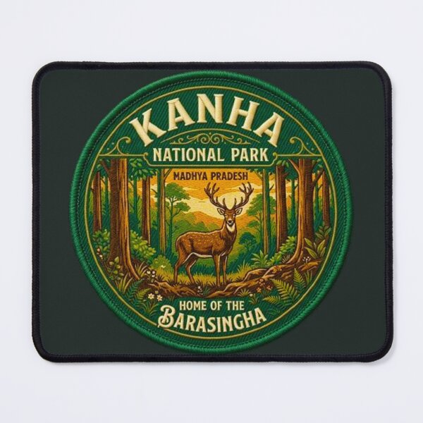 Item preview, Kanha National Park Madhya Pradesh India Barasingha Vintage Badge designed and sold by MT-Hub | Cute Aesthetic Art, Stickers & Phone Cases.