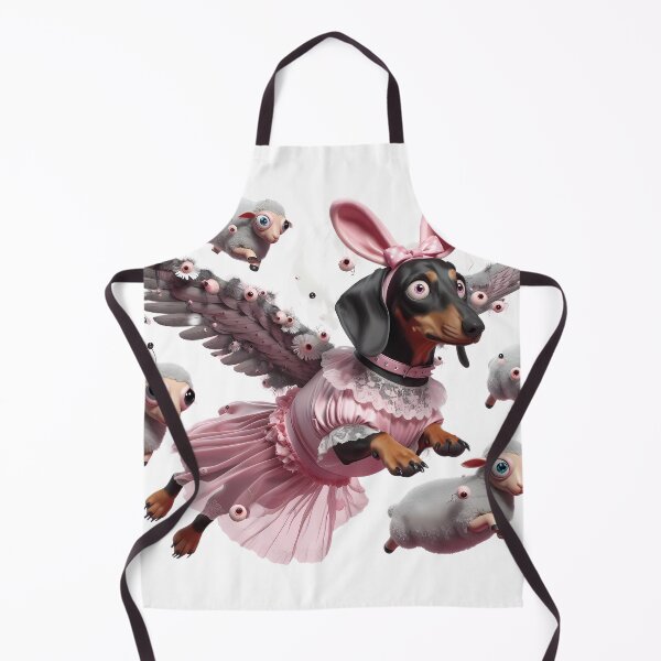 Item preview, Bunny Ear Dachshund With Gothic Angel Wings designed and sold by LujziWorld.
