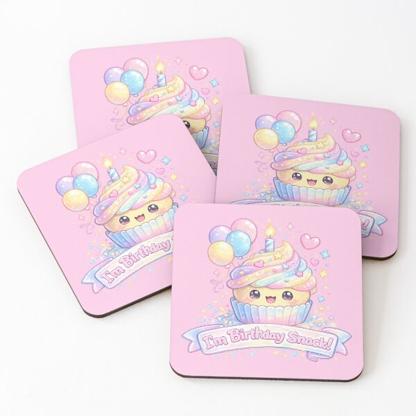 Item preview, Pastel Kawaii Birthday Cupcake – “I’m Birthday Snack!” Cute Funny Icon designed and sold by StickyDelights.