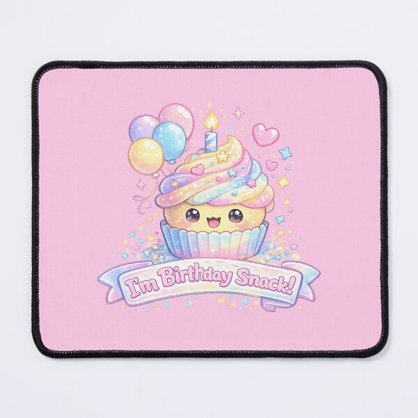 Item preview, Pastel Kawaii Birthday Cupcake – “I’m Birthday Snack!” Cute Funny Icon designed and sold by Nusha Creations.