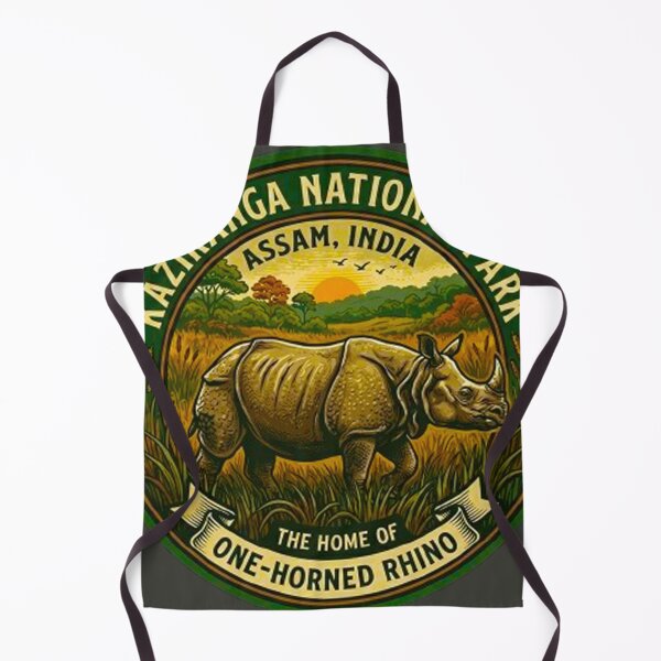 Item preview, Kaziranga National Park Assam India One Horned Rhino Vintage Badge designed and sold by MT-Hub | Cute Aesthetic Art, Stickers & Phone Cases.