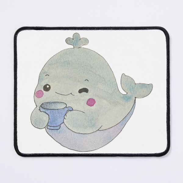 Item preview, watercolor whale with a cup designed and sold by Artful Things.