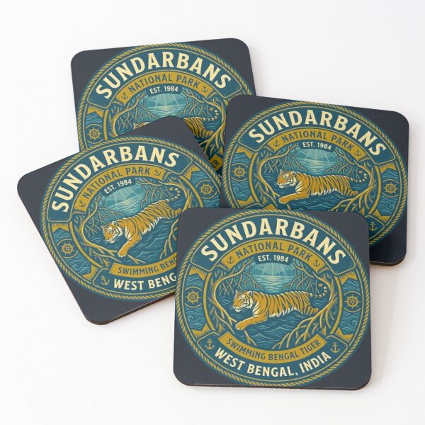 Item preview, Sundarbans National Park West Bengal India Swimming Tiger Vintage Badge designed and sold by MT-Hub | Cute Aesthetic Art, Stickers & Phone Cases.