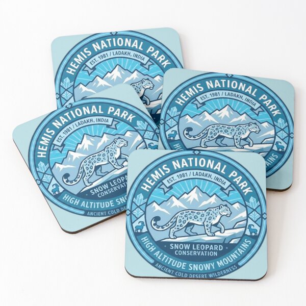 Item preview, Hemis National Park Ladakh India Snow Leopard Vintage Badge designed and sold by MT-Hub | Cute Aesthetic Art, Stickers & Phone Cases.