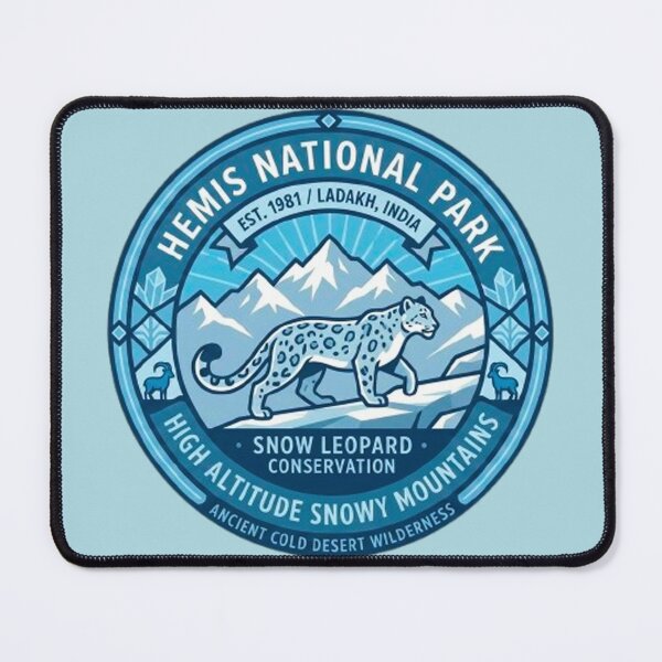Item preview, Hemis National Park Ladakh India Snow Leopard Vintage Badge designed and sold by MT-Hub | Cute Aesthetic Art, Stickers & Phone Cases.