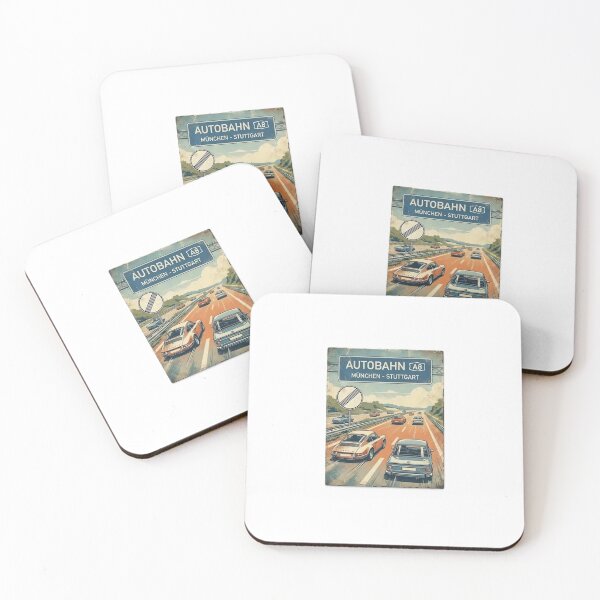 Item preview, German Autobahn A8 – Vintage Retro Highway Poster designed and sold by VladisWorld.