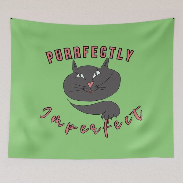Item preview, Purrfectly Imperfect Cat.  Funny Self-Love Kitty Design designed and sold by illeN-Art-World.