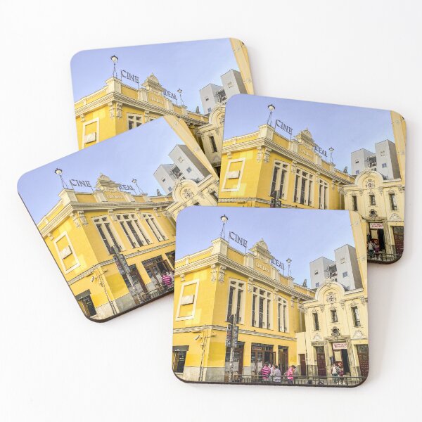 Item preview, Historic facade of the Ideal Cinema in Madrid at sunset - Aesthetic urban photography designed and sold by Feroz Pics.