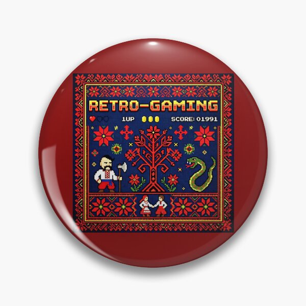Item preview, Ukrainian Folk Art Retro Pixel Game Hero designed and sold by NadinGerasi.