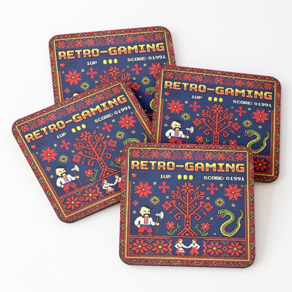 Item preview, Ukrainian Folk Art Retro Pixel Game Hero designed and sold by NadinGerasi.