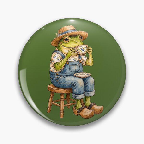 Item preview, Watercolor Frog Drinking Tea designed and sold by EnlightArt.