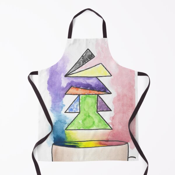Item preview, funky christmas tree watercolor geometric abstraction designed and sold by ShePaintsMusic.