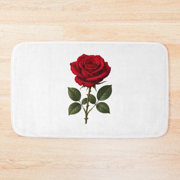 Artikelvorschau, Elegante botanische Illustration einer roten Rose | Romantische florale Naturkunst entworfen und verkauft von Joyfulfabric.