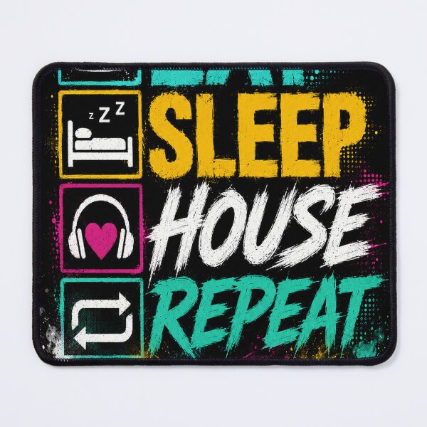 Artikelvorschau, Eat Sleep House Repeat – EDM Festival DJ T-Shirt entworfen und verkauft von Pecata.