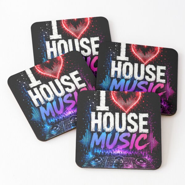 Item preview, I Love House Music – Neon EDM DJ Festival T-Shirt designed and sold by Pecata.