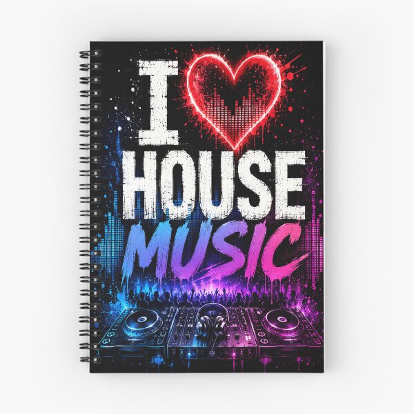 Item preview, I Love House Music – Neon EDM DJ Festival T-Shirt designed and sold by Pecata.