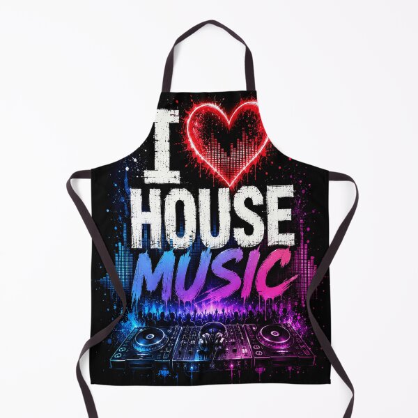 Item preview, I Love House Music – Neon EDM DJ Festival T-Shirt designed and sold by Pecata.