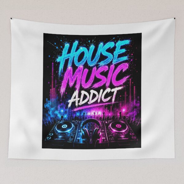 Item preview,  House Music Addict – Neon EDM DJ Festival T-Shirt designed and sold by Pecata.