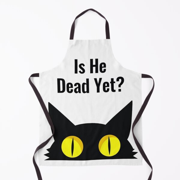 Item preview, Black cat yellow eyes peeking under Is He Dead Yet? designed and sold by Prints by Mat.