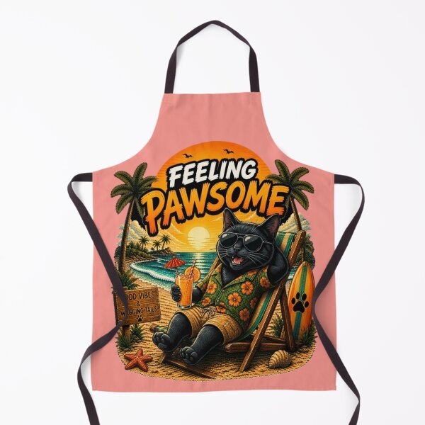 Item preview, Solid Black Cat Beach Design – Feeling Pawsome Summer Vibes Vacation Dog designed and sold by PixelsPaws.