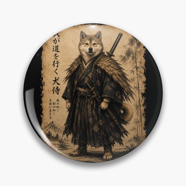 Item preview, Retro Vintage Japanese ink art  samurai dog illustration designed and sold by Kladhadredo.