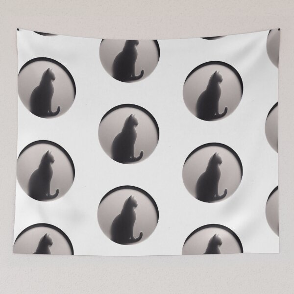 Item preview, Minimal Cat Silhouette Circle – Modern Geometric Aesthetic Design designed and sold by hela97.