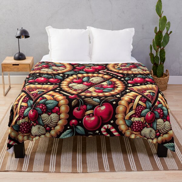 Item preview, Vintage Cherry Tart Slice Dessert Pattern designed and sold by Apex Designs.