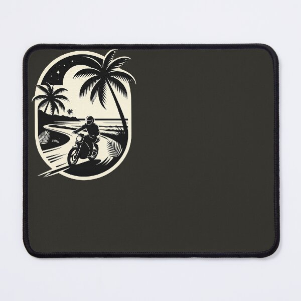 Item preview, Coastal Night Rider – Retro Beach Motorcycle designed and sold by SilentPowerArt.