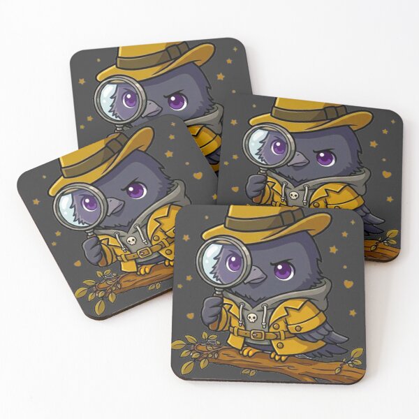 Item preview, Detective Crow Detective - Cute Raven Investigator with Magnifying Glass designed and sold by MT-Hub | Cute Aesthetic Art, Stickers & Phone Cases.