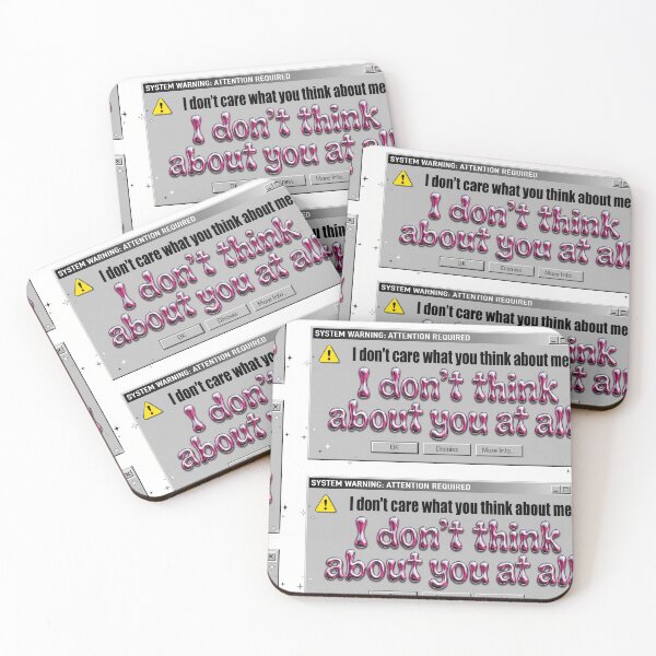 Item preview, System Warning: I Don't Think About You At All - Y2K Retro Error Message  designed and sold by Tokraz-art.