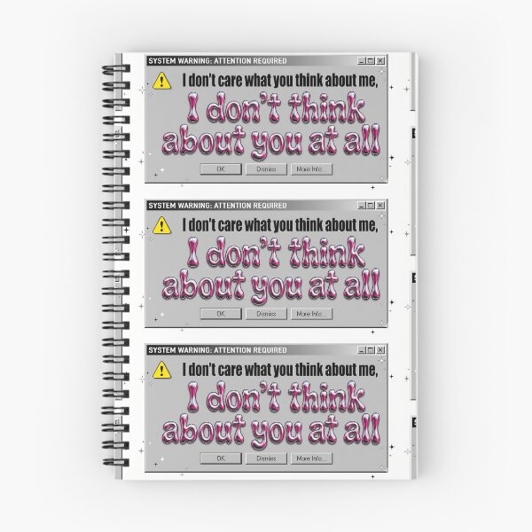 Item preview, System Warning: I Don't Think About You At All - Y2K Retro Error Message  designed and sold by Tokraz-art.