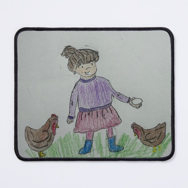 Item preview, Little girl collecting chicken eggs designed and sold by Common Graces.