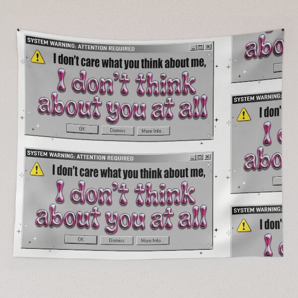 Item preview, System Warning: I Don't Think About You At All - Y2K Retro Error Message  designed and sold by Tokraz-art.