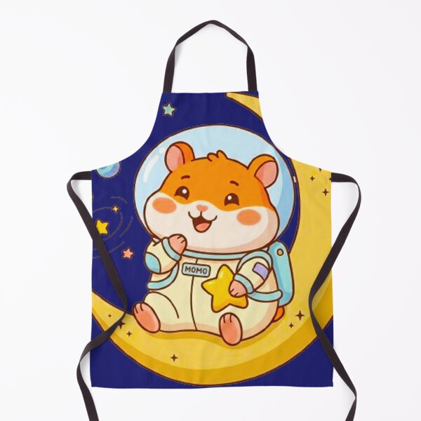 Item preview, Cute Hamster Astronaut - Momo in Space Sitting on Crescent Moon designed and sold by MT-Hub | Art for Every Soul.