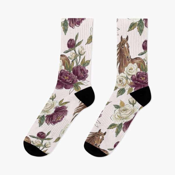 Item preview, Horses And Peonies designed and sold by LeosCloset.