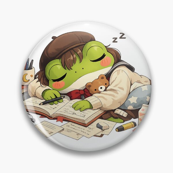 Item preview, Sleepy Frog Study Aesthetic | Cozy Lo-fi Napping Froggy Art designed and sold by CustomizingGift.