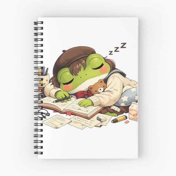 Item preview, Sleepy Frog Study Aesthetic | Cozy Lo-fi Napping Froggy Art designed and sold by CustomizingGift.