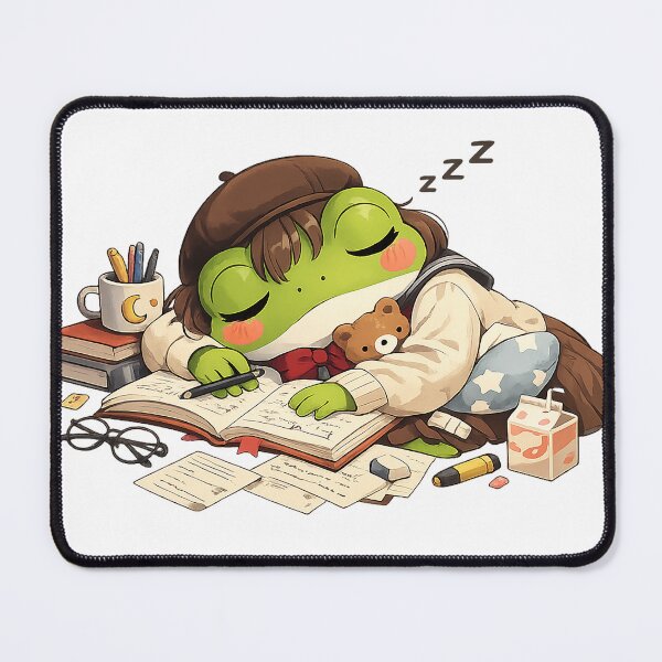 Item preview, Sleepy Frog Study Aesthetic | Cozy Lo-fi Napping Froggy Art designed and sold by CustomizingGift.