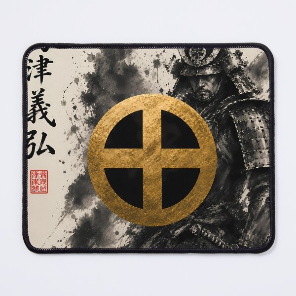 Item preview, Shimazu Yoshihiro Japanese Samurai Kamon Gold Family Crest Art designed and sold by Japan-Ink-Art.