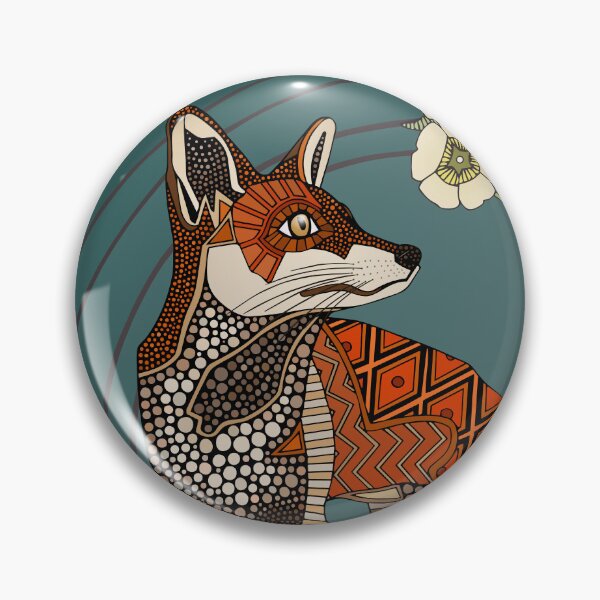 Item preview, hollyhocks fox deep pine cream designed and sold by scrummy.