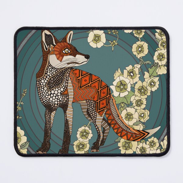 Item preview, hollyhocks fox deep pine cream designed and sold by scrummy.