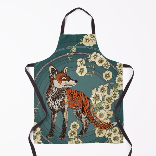 Item preview, hollyhocks fox deep pine cream designed and sold by scrummy.
