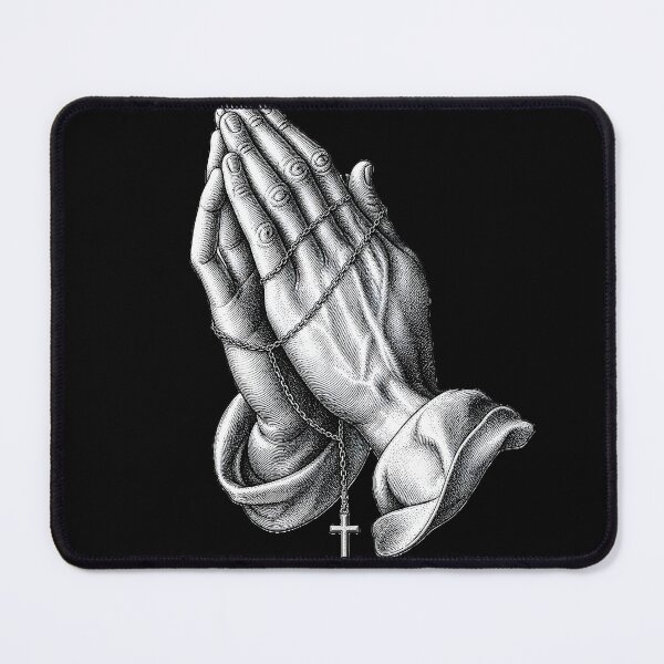 Item preview, Vintage Praying Hands with Rosary and Cross designed and sold by karacay.
